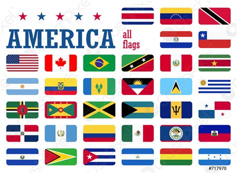 Lista De Todas Las Banderas De Centroamerica Vector De Stock Images