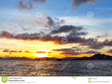 Seascape During Sunset Stock Image Image Of Landscape 38454843