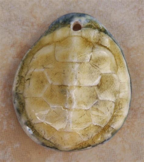 Sea Turtle Shell Fossil Porcelain Pendant By Slinginmud On Etsy