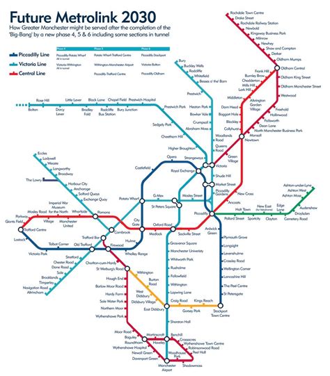 Future Metrolink 2030 Greater London Map Train Map Transit Map