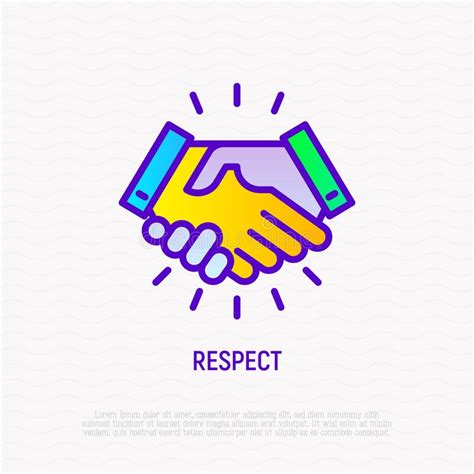 Respect Thin Line Icon Handshake Modern Vector Illustration Of