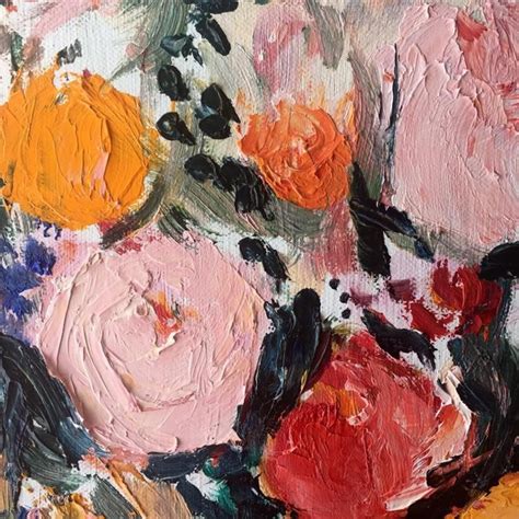 Bohemian Floral Painting Original Oil Painting Abstract Etsy