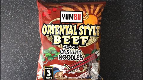Yumsu ~oriental Style Beef Flavour Instant Noodles~ 35p ~ Bandm ~ Noodle Review Youtube