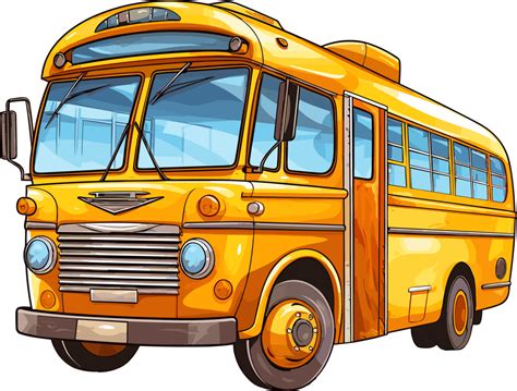 School Bus Cartoon Hand Drawn Illustration Ai Generated 27291013 Png