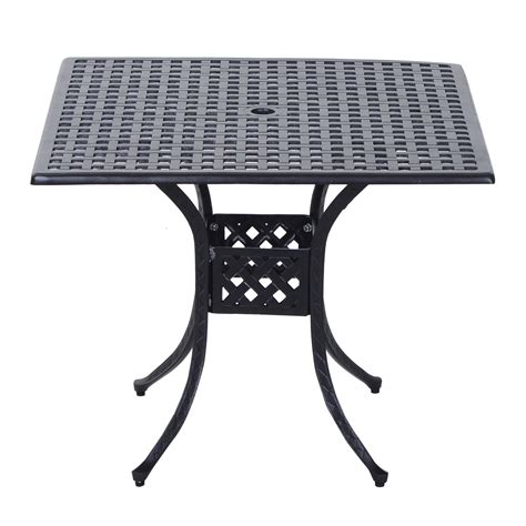Outsunny 36 X 36 Square Metal Outdoor Patio Bistro Table With