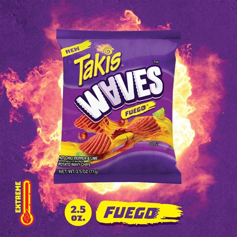 Buy Takis Waves Fuego Hot Chili Pepper And Lime Artificially Flavored