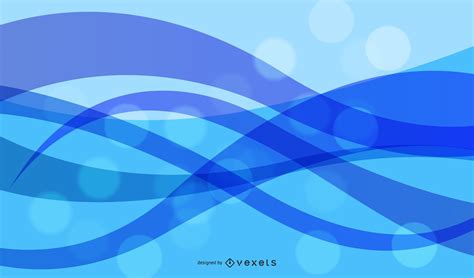 Abstract Blue Wave Background With Sparkles Vector Download