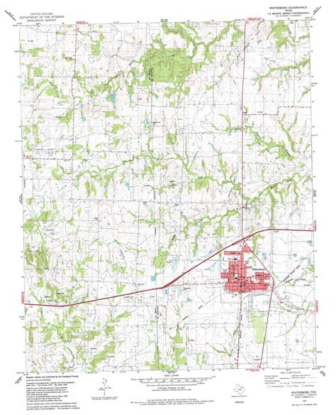 Whitesboro Topographic Map Tx Usgs Topo Quad 33096f8