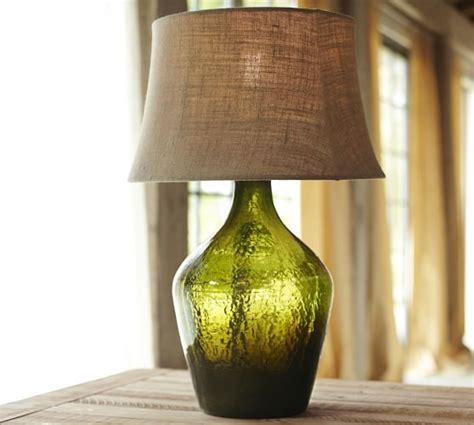 clift glass table lamp base green pottery barn