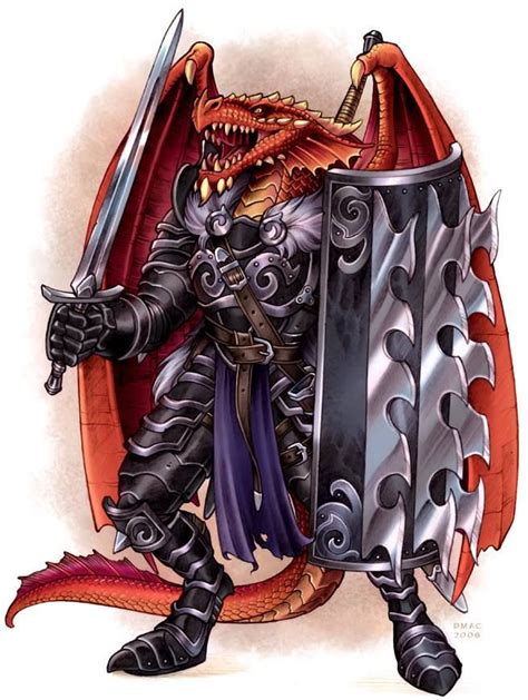 Draconian Knight Half Dragon Medieval Fantasy Characters Character