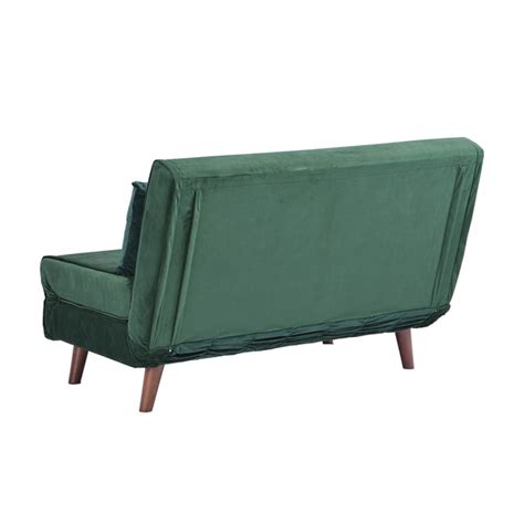 Algo 2 Seater Small Double Folding Sofa Bed With Cushion Pine Green Ve Daals