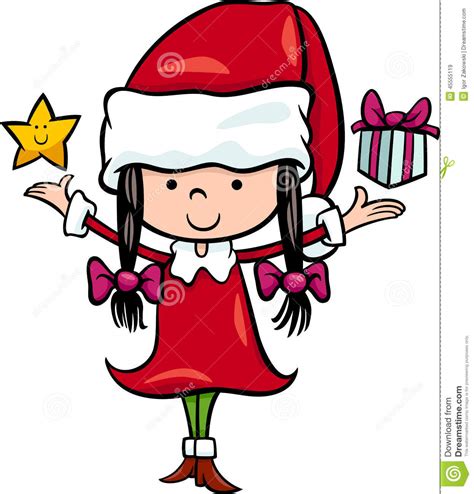Santa Claus Girl Cartoon Illustration Stock Vector Image 45555119