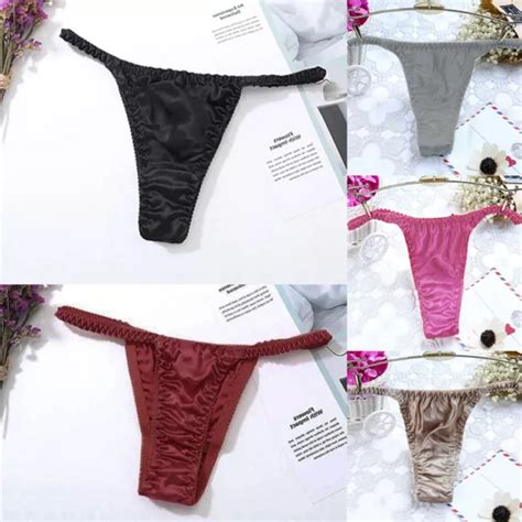 women silk satin g string panties lingerie sexy thong briefs underwear knickers 2 99 picclick