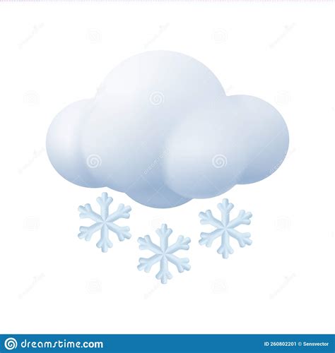 Cloud With Snowflakes Snowfall Weather Stock Vector Illustration Of