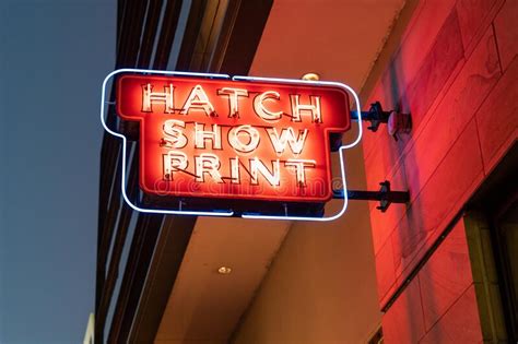Neon Sign For The Famous Hatch Show Print Near Broadway The Store Is