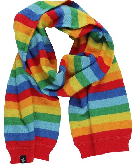 Fresh Rainbow Knitted Scarf With Stripes Knitted Scarf Scarf