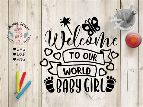 Welcome Baby Girl Svg Welcome To Our World Baby Girl Cut File Etsy Canada