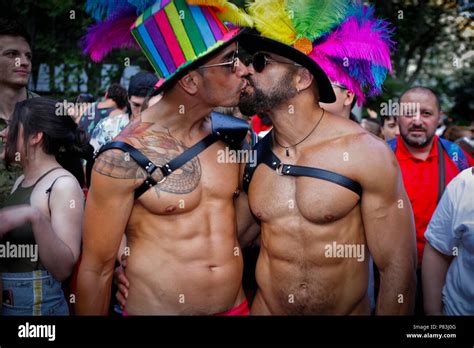 Gay Couple Seen Kissing Each Other During The 2018 Pride Parade Thousands Of People Has Been