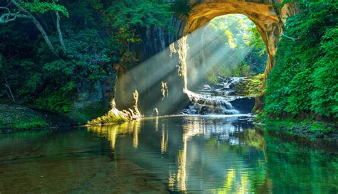 So Beautiful And Unreal Morning Rays Of Sunlight Flow Through The Cave