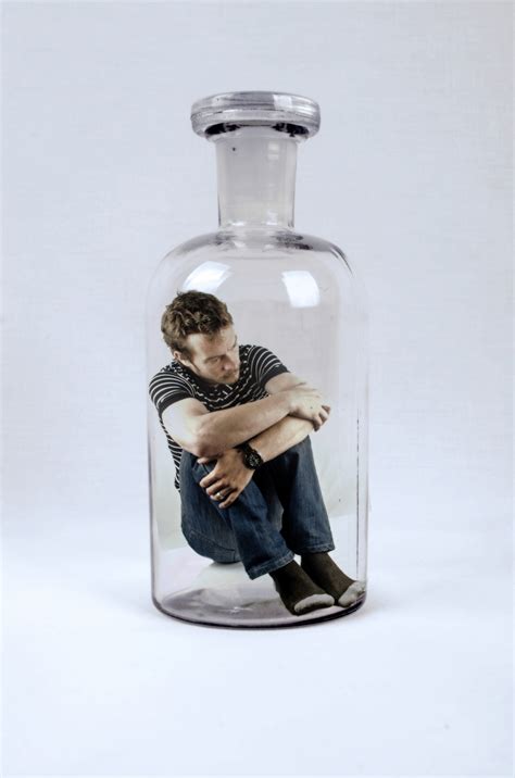 Man Trapped Inside Bottle Free Stock Photo Public Domain Pictures
