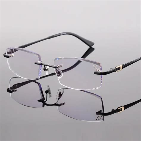 Vazrobe Trimming Cutting Glasses Men Rimless Eyeglasses Man Fashion Prescription Spectacles