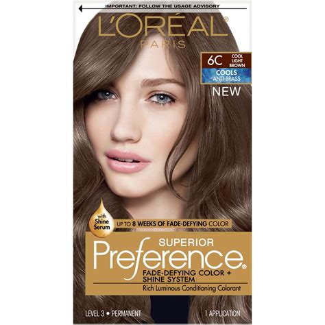L Oreal Paris Superior Preference Fade Defying Shine Permanent Hair Color C Cool Light Brown