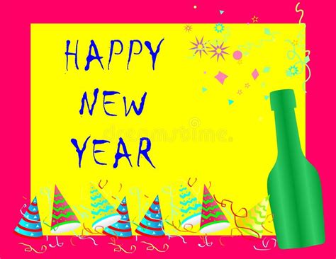 Happy New Year Card Stock Vector Illustration Of Color 6675015