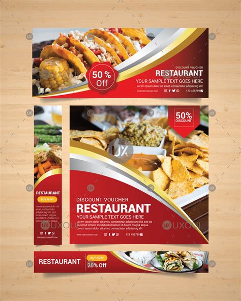 Healthy Food Restaurant Banners Design Collection With Photo Vector Uxoui