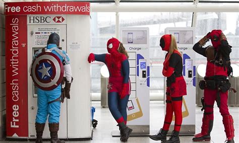 superheroes take time out at london super comic book convention daily mail online