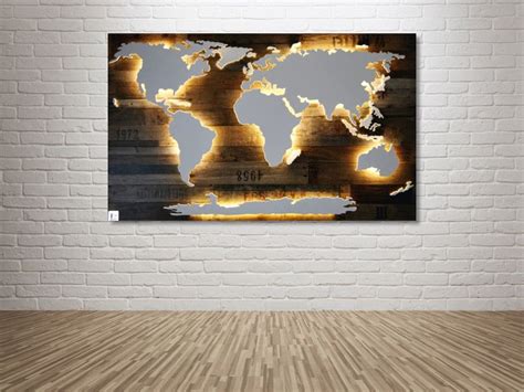 Ebay weltkarte 3d wandbild beleuchtet wunschmotiv co2 laser. **Handgefertigte, einzigartige Weltkarte** mit Beleuchtung ...