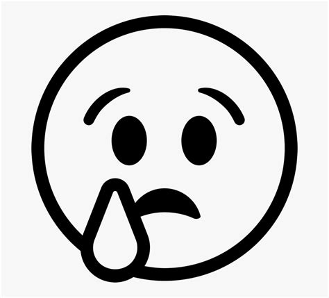Emoji Sad Clipart Black And White Hd Png Download Kindpng