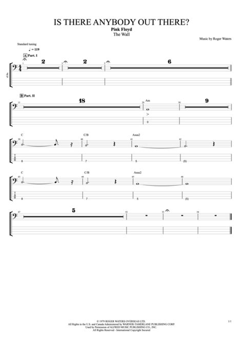 Is There Anybody Out There Tab By Pink Floyd Guitar Pro Full Score Mysongbook