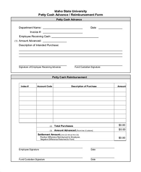 Cash Advance Form Sample Excel Hq Template Documents