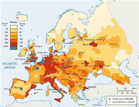 Map Europe Population Density Map Infographic Tv Number One Infographics Data Data