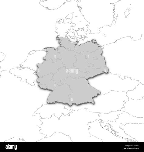 Politische Karte Von Deutschland Mit Den Verschiedenen Staaten