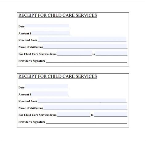 Daycare Receipt Template 12 Free Word Excel Pdf Format Download