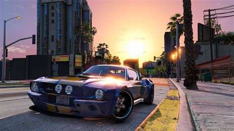 Download Ford Mustang Car City Video Game Grand Theft Auto V 4k Ultra