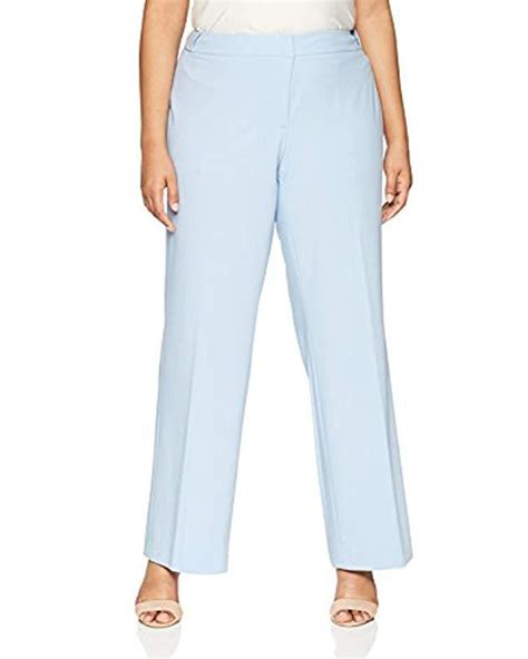 Calvin Klein Plus Size Lux Highline Pant With Button Closure In Blue
