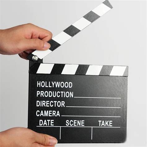 Wooden Director Video Scene Clapperboard Movie Clapper