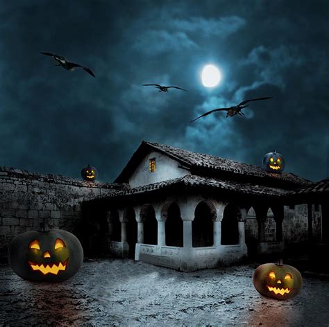 New Halloween Pumpkin Ghost Theme Photography Backdrop Sale