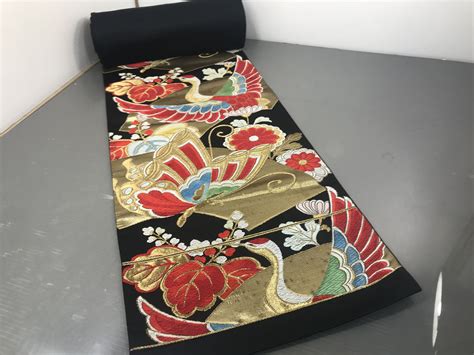 Vintage Japanese Kimono Obi Belt Traditional Japanese Big Size Silk Obi