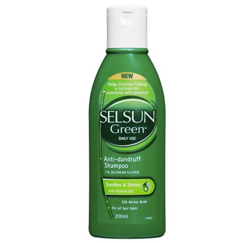 Selsun Green Dandruff Soothes And Shines With Natural Oils Shampoo 200