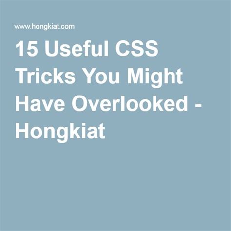 15 Useful Css Tricks You Might Have Overlooked Hongkiat Might Have