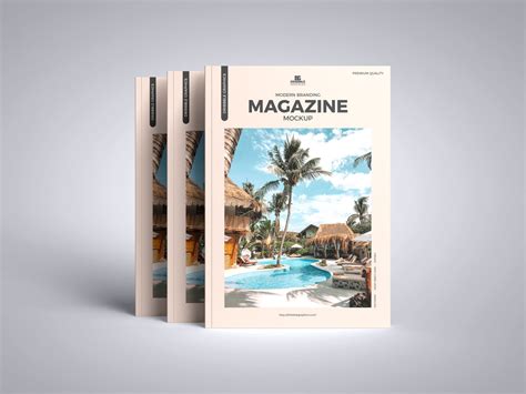 Free Front View A4 Cover Magazine Mockup Design Mockup Planet