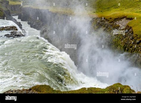 Enormous Gullfoss Waterfall Golden Falls Golden Circle Iceland One Of