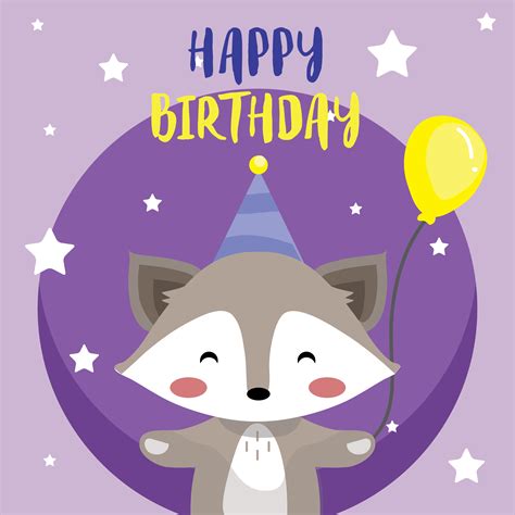 Happy Birthday Animal Cartoon