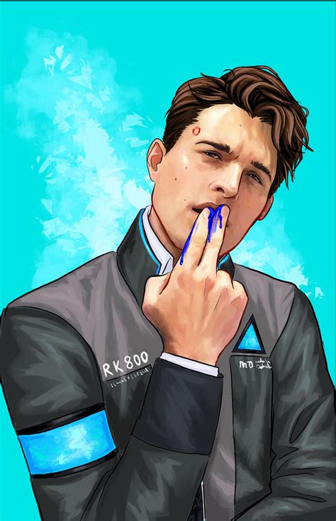 Detroit Become Human Connor Inspired Fanart Print Etsy