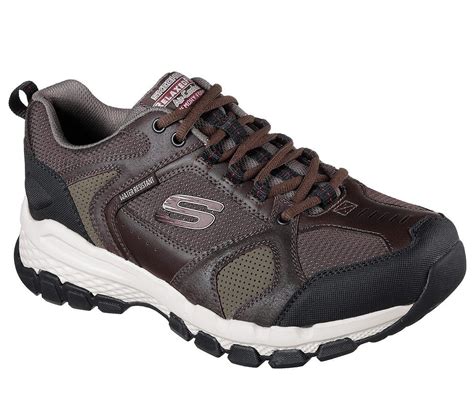 51586 Eww Brown Extra Wide Fit Skechers Shoes Men Memory Foam Sport Trail Hiking Casual