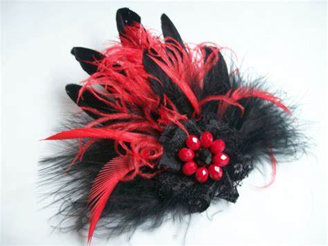 I am glad that you've come to my shop and want to find your perfect bridal broo. Red & Black Gothic Style Feather Wedding Brooch Order Now ...
