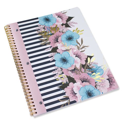 U Style Pretty Petals 1 Subject Notebook 80sh College Ruled